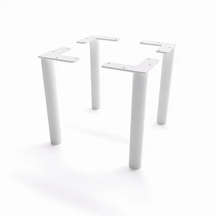 HEVVA 4x Möbelfüße - LINZ - Höhe 20 cm, Rund, Weiß - 