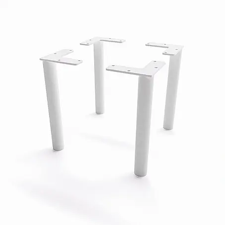 HEVVA 4x Möbelfüße - LINZ - Höhe 20 cm, Rund, Weiß