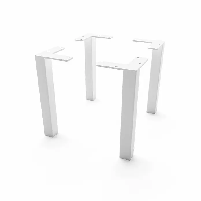 HEVVA 4x Möbelfüße - LUZERN - Höhe 20 cm,Quadratisch, Weiß - 