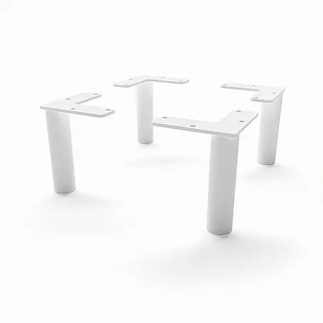 HEVVA 4x Möbelfüße - LINZ - Höhe 10 cm, Rund, Weiß