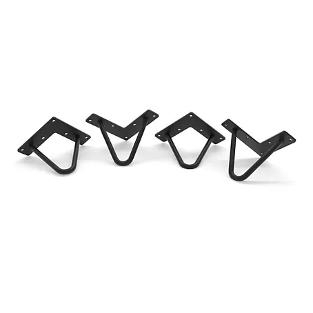 HEVVA 4er-Set Hairpin-Möbelbeine - NEAPEL - Höhe 10 cm, 2-Stäbig, Schwarz