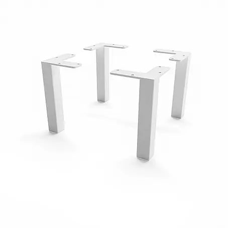 HEVVA 4x Möbelfüße - LUZERN - Höhe 15 cm,Quadratisch, Weiß