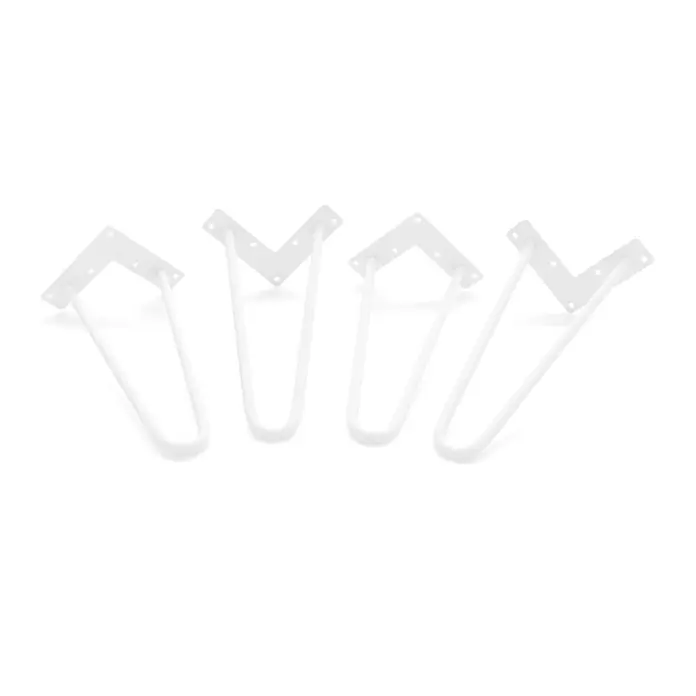 HEVVA 4er-Set Hairpin-Möbelbeine - NEAPEL - Höhe 30 cm, 2-Stäbig, Weiß - 