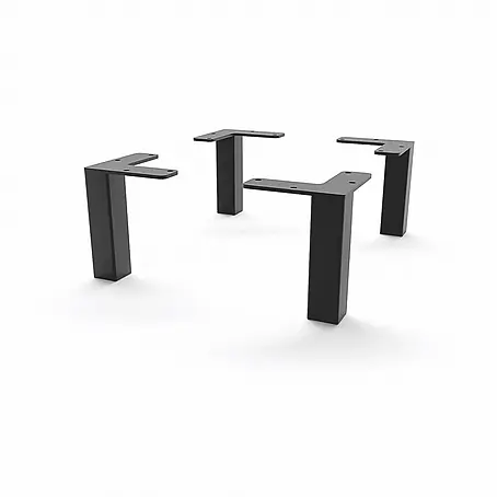 HEVVA 4x Möbelfüße - LUZERN - Höhe 10 cm, Quadratisch, Schwarz