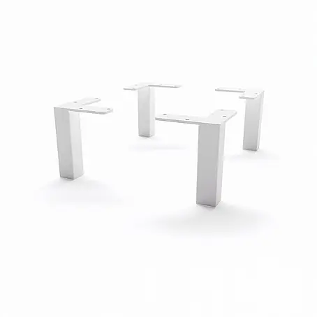 HEVVA 4x Möbelfüße - LUZERN - Höhe 10 cm, Quadratisch, Weiß