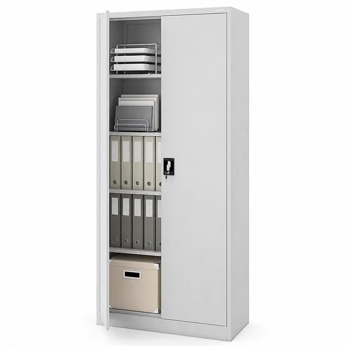 Jan Nowak Metallschrank JAN H2200, 220 x 90 x 40 cm, grau - 