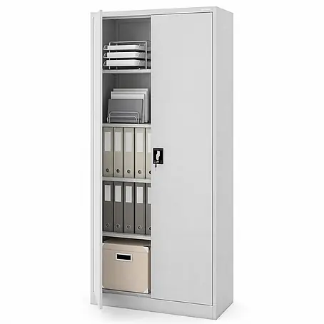 Jan Nowak Metallschrank JAN H2200, 220 x 90 x 40 cm, grau