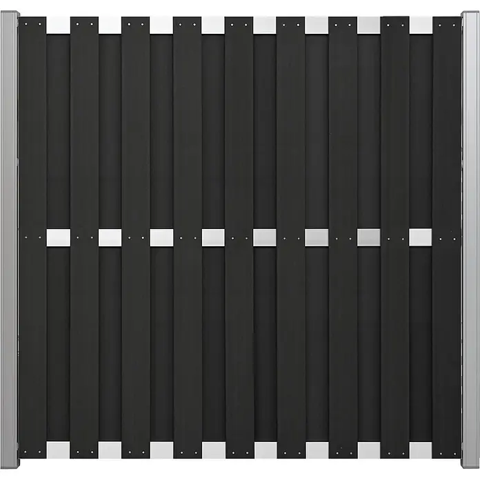 GartenLand WPC Bretterzaun Relax ca. 180 x 180 cm Anthrazit Alu Silber - 