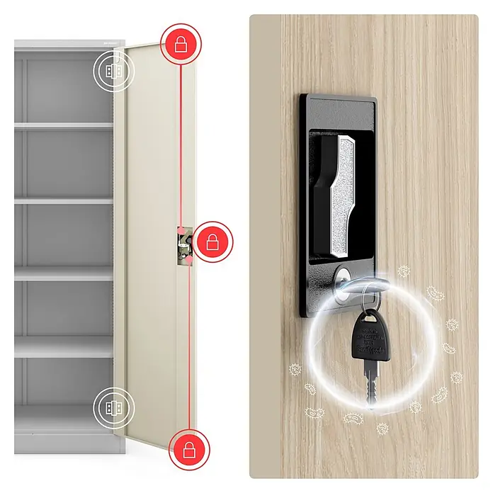Jan Nowak Büroaktenschrank Aktenschrank JAN, 185 x 90 x 40 cm, Grau / Eiche Sonoma - 