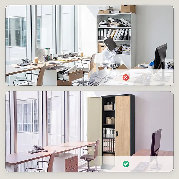 Jan Nowak Büro-Aktenschrank JAN H, 195 x 90 x 40 cm, anthrazit / Eiche Sonoma - 