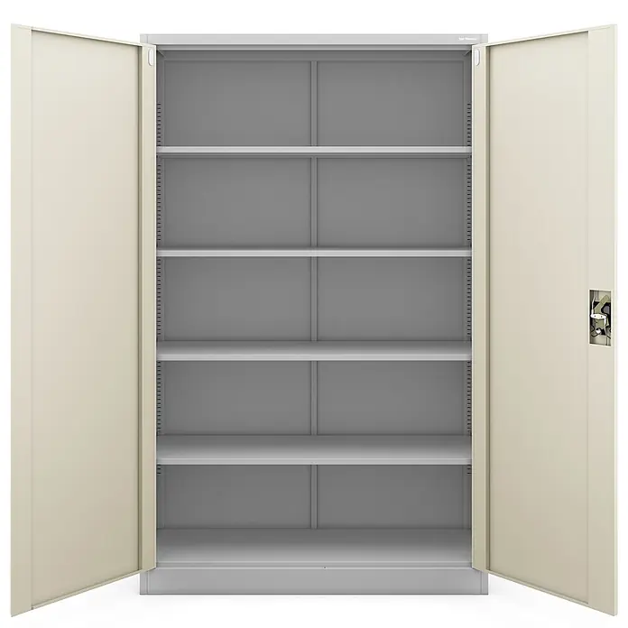 Jan Nowak Metall-Aktenschrank JAN II, 185 x 115 x 40 cm, grau / Eiche Sonoma - 