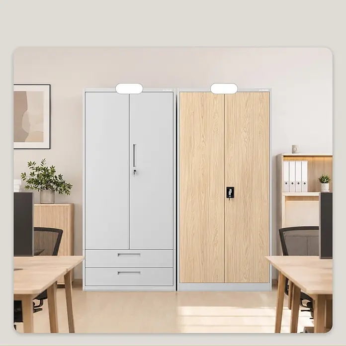Jan Nowak Büro-Aktenschrank JAN H, 195 x 90 x 40 cm, grau / Eiche Sonoma - 
