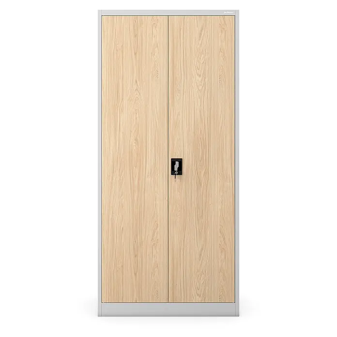 Jan Nowak Büro-Aktenschrank JAN H, 195 x 90 x 40 cm, grau / Eiche Sonoma - 