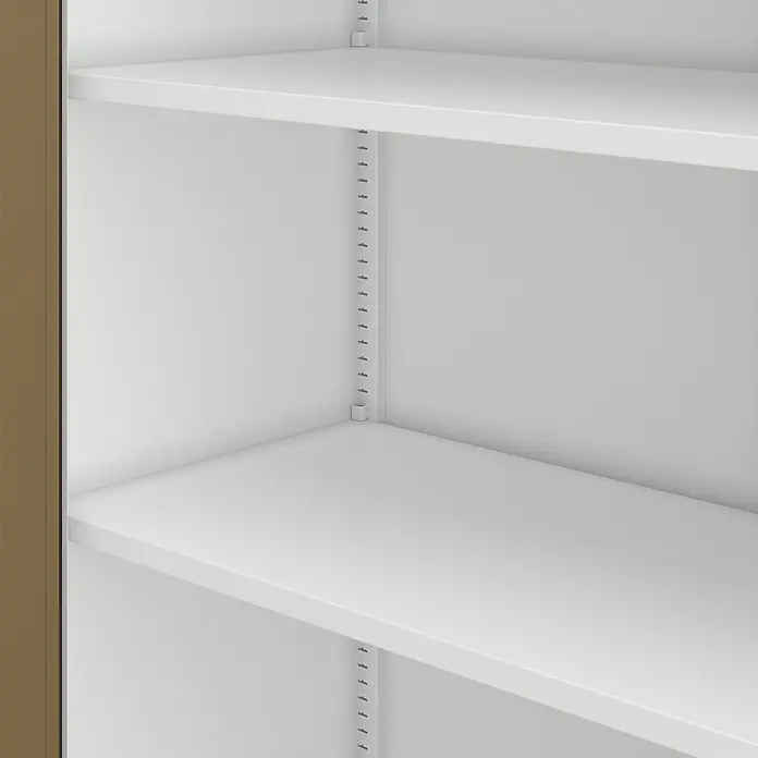 Jan Nowak Büro-Aktenschrank JAN H, 195 x 90 x 40 cm, weiß/nussbaum - 