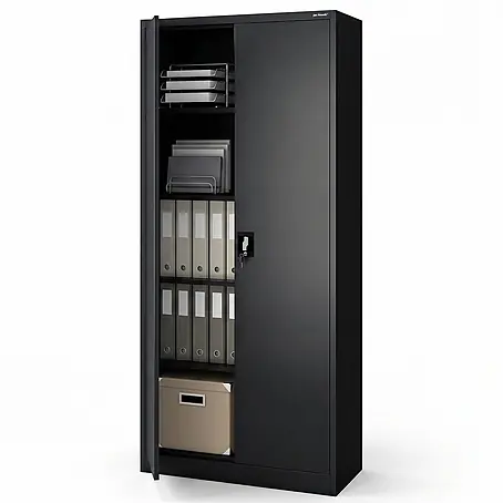 Jan Nowak Metallschrank JAN H2200, 220 x 90 x 40 cm, schwarz