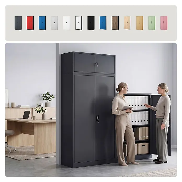 Jan Nowak Metallschrank JAN H2200, 220 x 90 x 40 cm, anthrazit - 