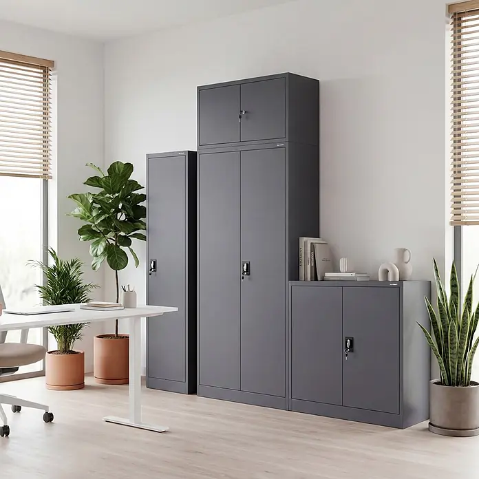 Jan Nowak Metallschrank JAN H2200, 220 x 90 x 40 cm, anthrazit - 