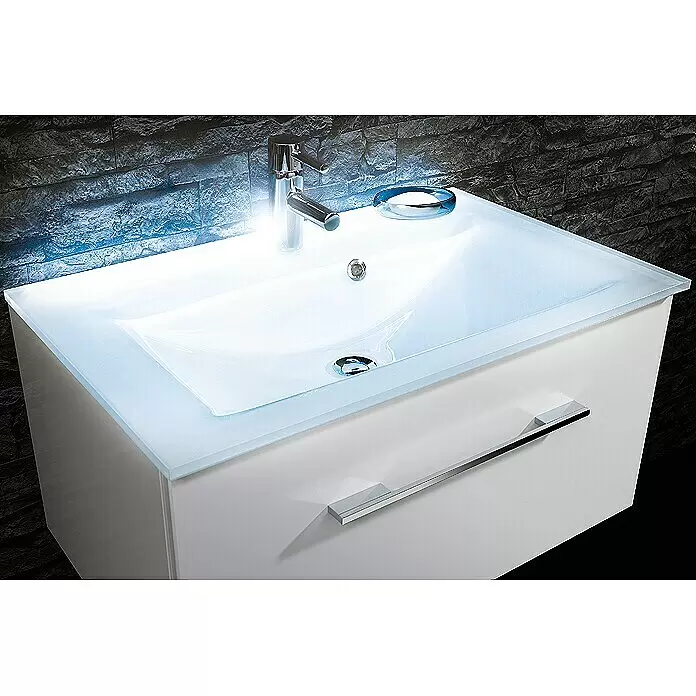 Camargue Stella Waschtischunterschrank - 79,4 x 48,8 x 39 cm, Mit Beleuchtung, Weiß