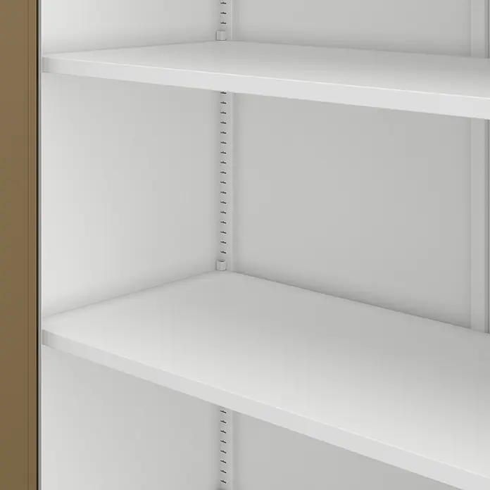Jan Nowak Metall-Aktenschrank JAN II, 185 x 115 x 40 cm, Weiß/nussbraun - 
