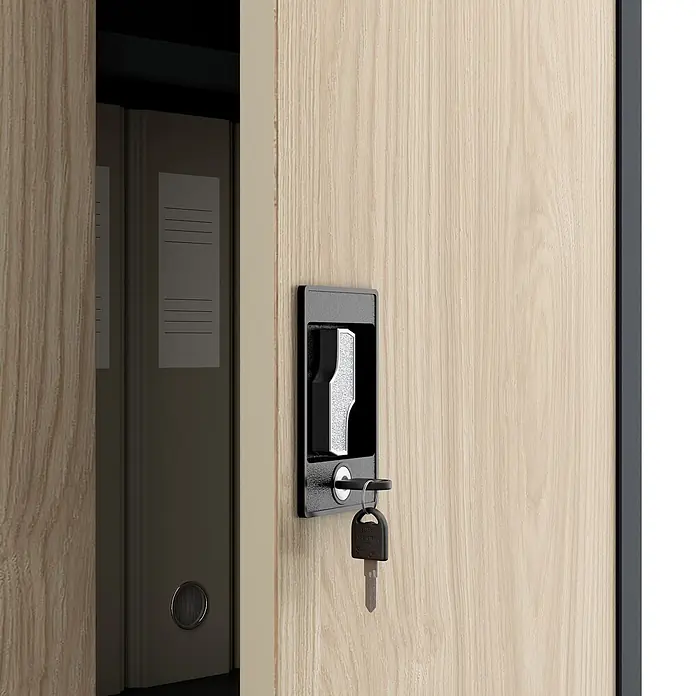 Jan Nowak Metall-Aktenschrank JAN II, 185 x 115 x 40 cm, anthrazit / Eiche Sonoma - 