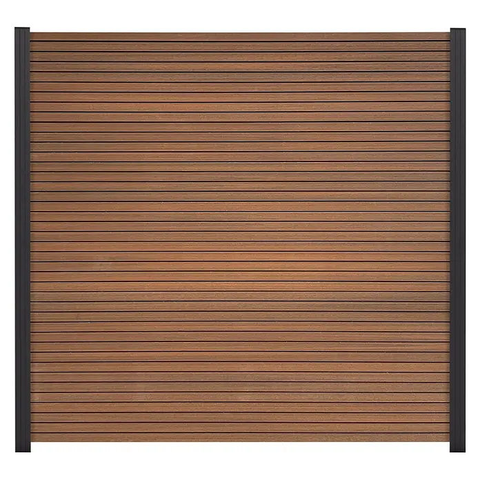 GartenLand WPC Zaun Shadowline ca. 180 x 180 cm Sichtschutz Steckzaun Mahagoni Ohne Pfosten - 