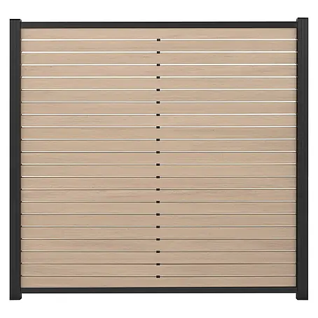 GartenLand WPC Zaun Stockholm Steckzaun Sand-Multicolor Alu Anthrazit