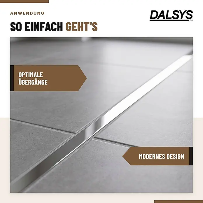 Dalsys Fliesenprofil U Edelstahl V2A Poliert 2,5 m 10 mm - 