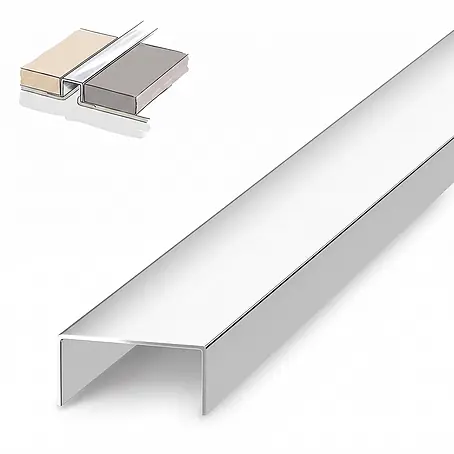 Dalsys Fliesenprofil U-Profil Edelstahl V2A Poliert 2,5 m x 25 mm