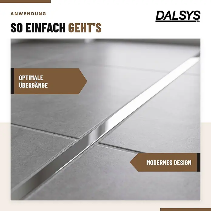 Dalsys Fliesenschiene U Profil V2A Edelstahl Gebürstet 2,5 m x 10 mm - 