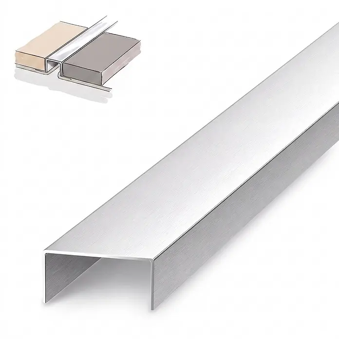 Dalsys Fliesenschiene U Profil V2A Gebürstet 2,5 m x 25 mm - 