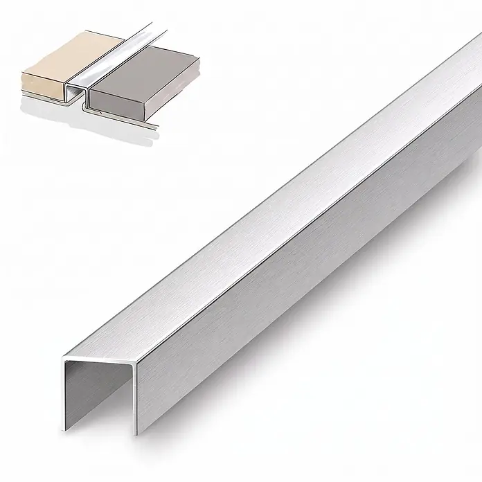 Dalsys Fliesenschiene U Profil V2A Edelstahl Gebürstet 2,5 m x 10 mm - 