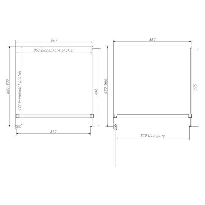 Best Design Douchecabine met hoekinstap Dalis Nano (Gecoat, Helder, Dikte: 8 mm) | BAUHAUS