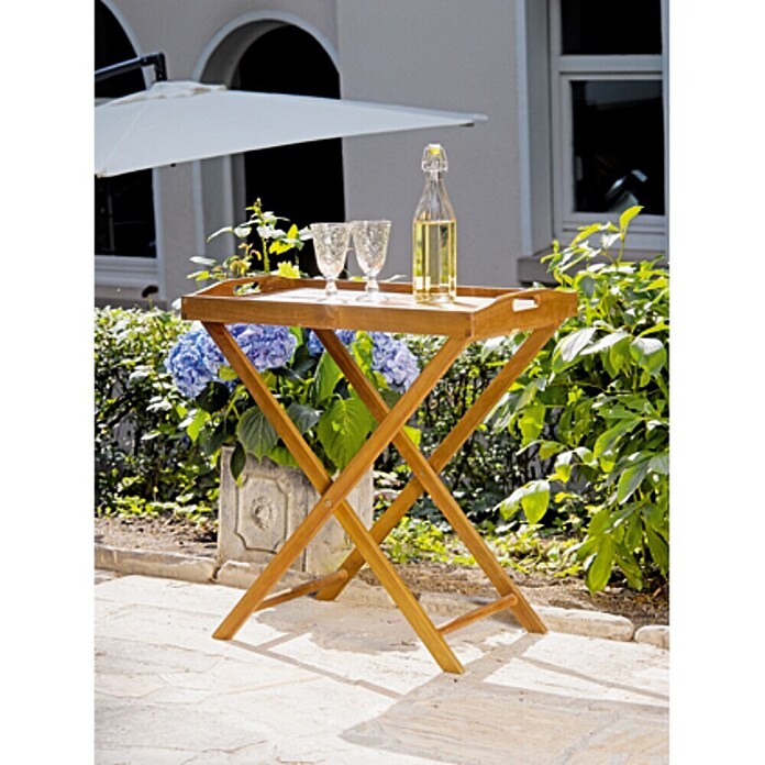Sunfun Diana Stranska vrtna mizica  (Do x Š x V: 68 x 44 x 73 cm, Rjave barve) | Balkonske mize | Balkonske garniture | Vrtno pohištvo | Vrt in prosti čas | Izdelki | BAUHAUS
