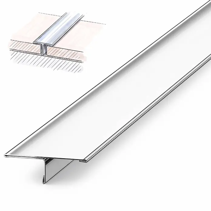Dalsys T-Profil Fliesenschiene V2A Edelstahl Poliert 2,5 m x 25 mm - 