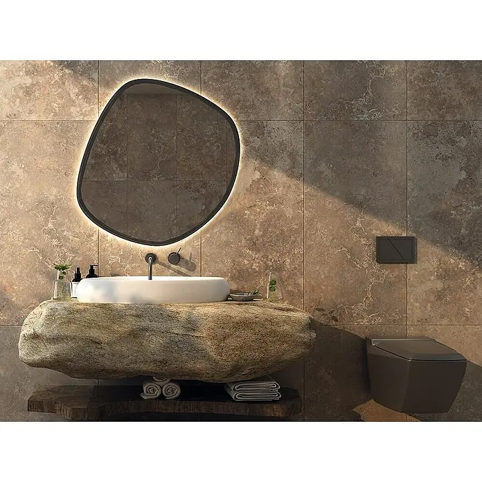 Feinsteinzeugfliese CAFE TRAVERTINO – 60 x 120 cm, Marmoroptik, Matt - 