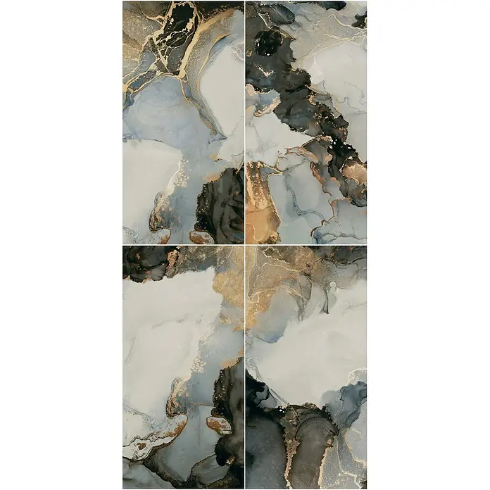 Feinsteinzeugfliese JOYA – 60 x 120 cm, Marmoroptik, Brillant - 