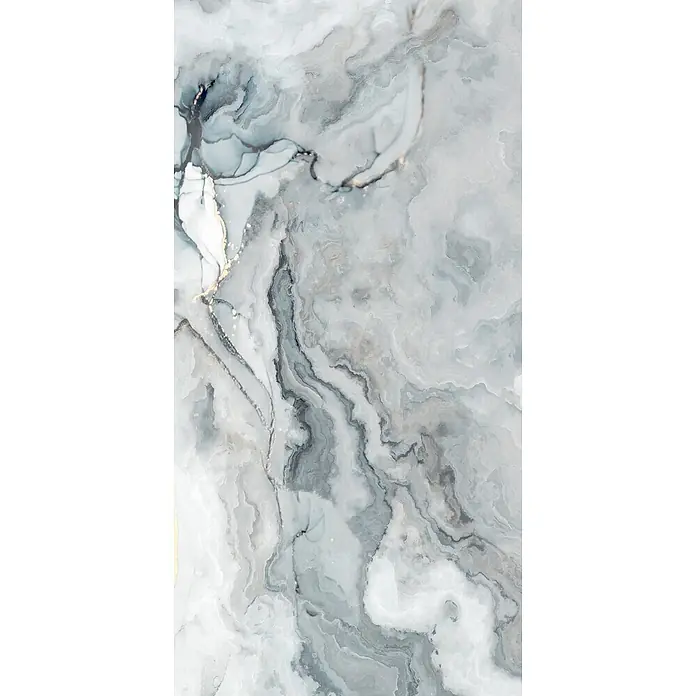 Feinsteinzeugfliese FRAMED AQUA – 60 x 120 cm, Marmoroptik, Brillant - 