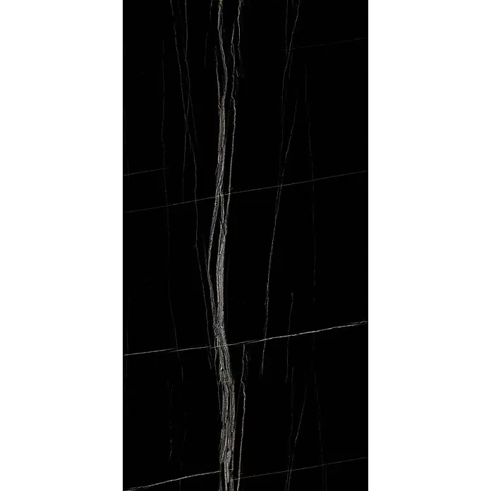 Feinsteinzeugfliese ELEGANCE BLACK – 60 x 120 cm, Marmoroptik, Brillant - 