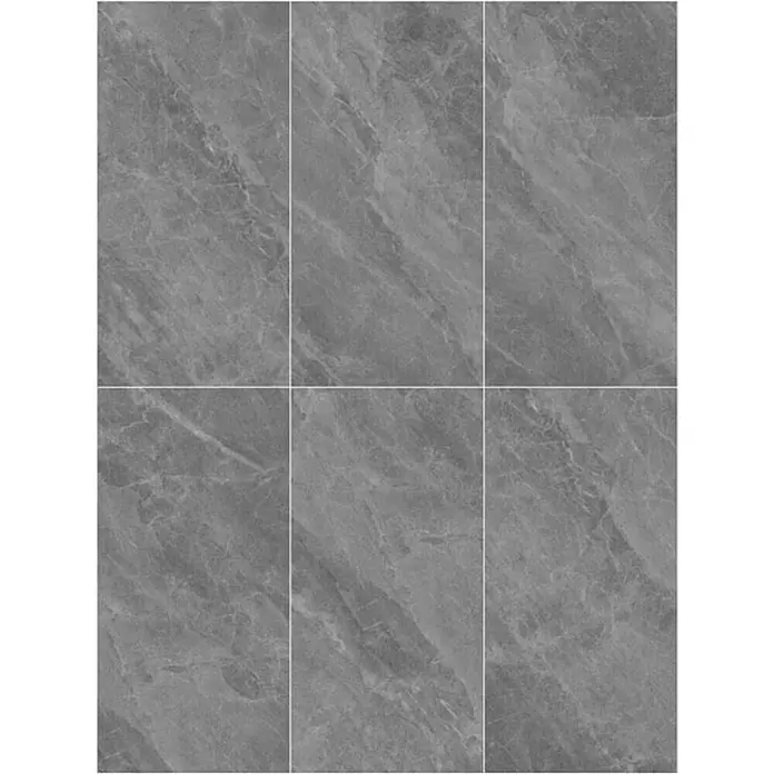 Feinsteinzeugfliese ATLANTIC GRAPHITE – 60 x 120 cm, Marmoroptik, Brillant - 