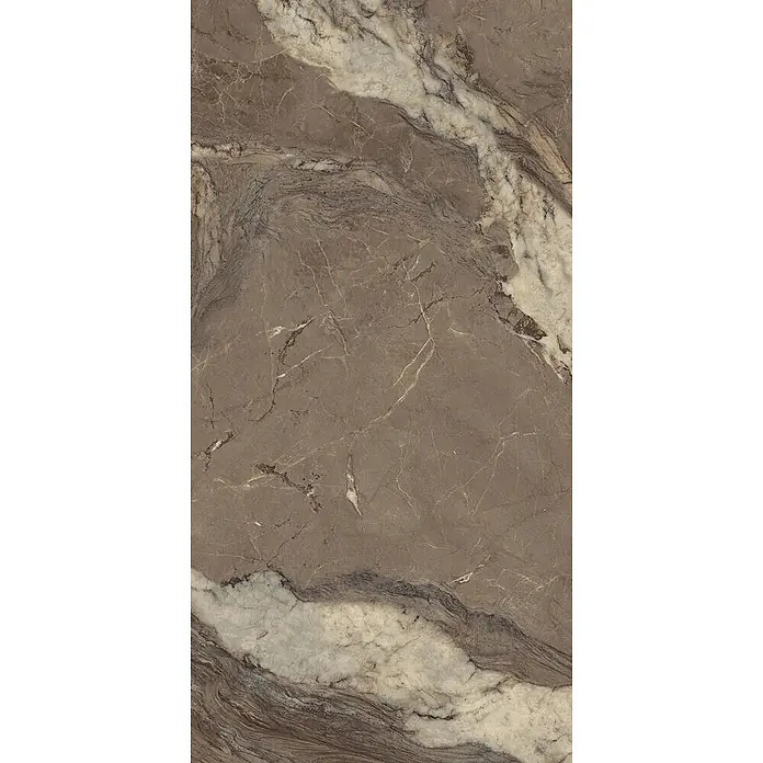 Feinsteinzeugfliese BERRY BROWN – 60 x 120 cm, Marmoroptik, Brillant - 