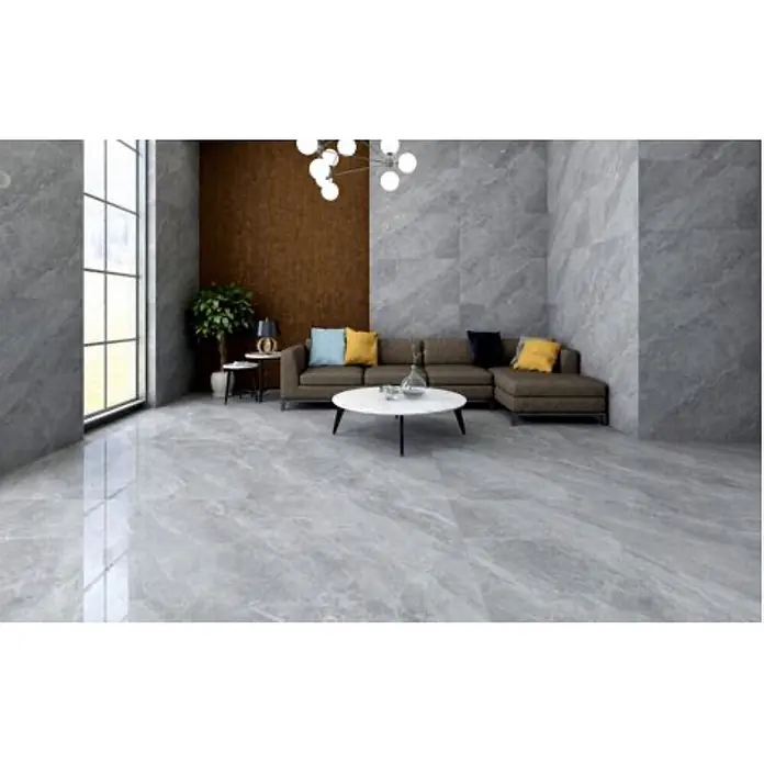 Feinsteinzeugfliese ATLANTIC GRAPHITE – 60 x 120 cm, Marmoroptik, Brillant - 