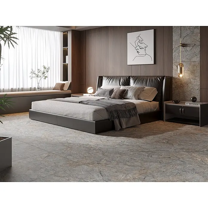Feinsteinzeugfliese PETRAVIA GREY – 60 x 120 cm, Steinoptik, Matt - 