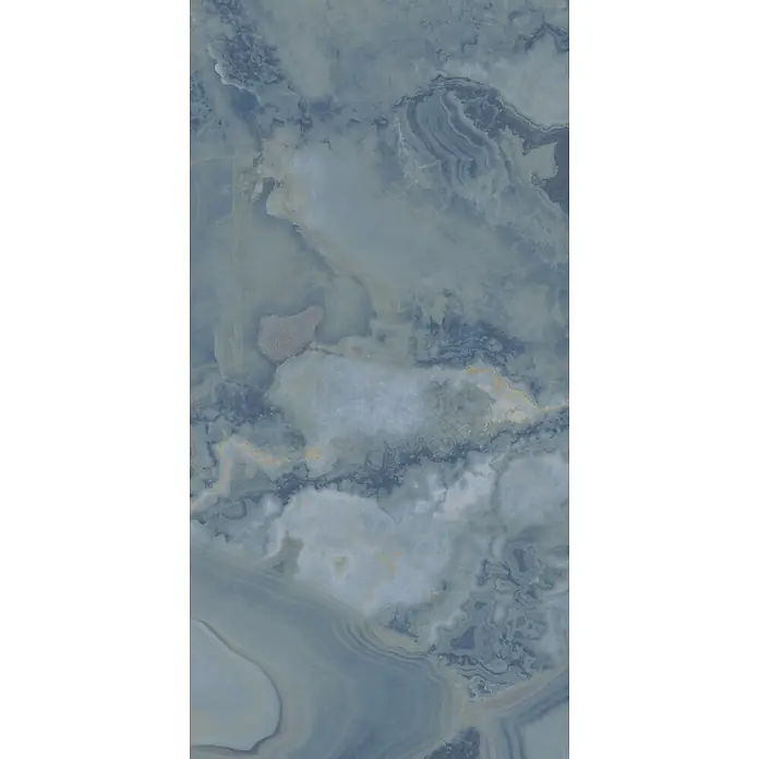 Feinsteinzeugfliese ONI POLISHED BLUE – 60 x 120 cm, Marmoroptik, Brillant - 