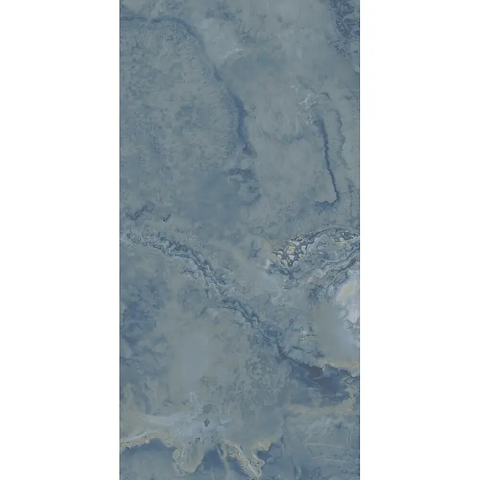 Feinsteinzeugfliese ONI POLISHED BLUE – 60 x 120 cm, Marmoroptik, Brillant - 
