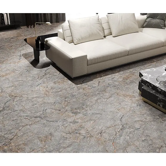 Feinsteinzeugfliese PETRAVIA GREY – 60 x 120 cm, Steinoptik, Matt - 