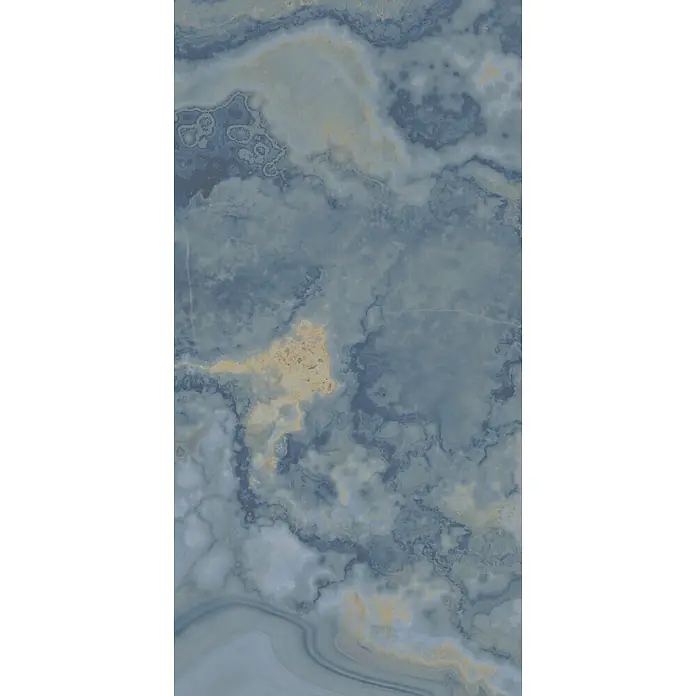 Feinsteinzeugfliese ONI POLISHED BLUE – 60 x 120 cm, Marmoroptik, Brillant - 