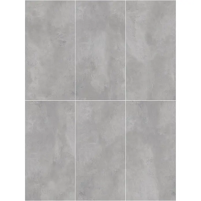 Feinsteinzeugfliese CONCRETE GREY – 60 x 120 cm, Marmoroptik, Brillant -  - Graue Fliesen in Betonoptik, rechteckig, ideal für Boden und Wand.