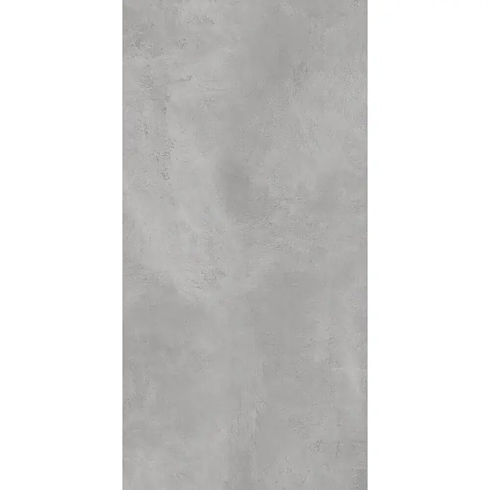 Feinsteinzeugfliese CONCRETE GREY – 60 x 120 cm, Marmoroptik, Brillant -  - Strukturierte graue Oberfläche, die Beton oder Putz ähnelt, mit subtilen Variationen.