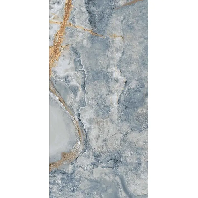 Feinsteinzeugfliese ONYX AGATE BLUE – 60 x 120 cm, Marmoroptik, Brillant - 