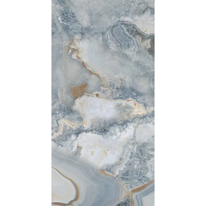 Feinsteinzeugfliese ONYX AGATE BLUE – 60 x 120 cm, Marmoroptik, Brillant - 